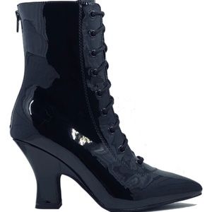 Strangecvlt Victorian Black Patent Boot